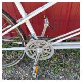 Vintage White Tandem Road Bicycle with Drop Handlebars