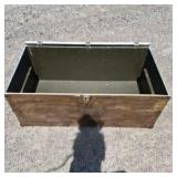 Vintage Wooden Storage Trunk with Metal Hardware