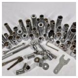 Large Lot of Assorted Sockets Ratchets Extensions and Socket Wrench Tools