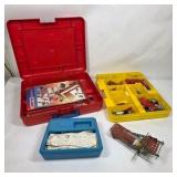 Vintage Erector Metal Construction Set with Case and Parts