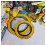 Lot of Assorted Hardware, Adhesives, Fasteners, Flashlights, and Shop Supplies