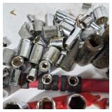 Lot of Assorted Chrome Sockets and Socket Accessories