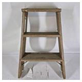 Lot of 2 Wooden Folding Step Ladders