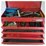 Lot of 2 Metal Tool Boxes with Assorted Hand Tools