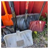 Lot of Assorted Snow Shovels and Pushers