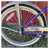 Purple Porta Cruiser Bicycle with Banana Seat