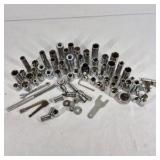 Large Lot of Assorted Sockets Ratchets Extensions and Socket Wrench Tools