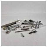 Lot of Assorted Chrome Sockets and Socket Accessories