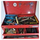 Lot of 2 Metal Tool Boxes with Assorted Hand Tools