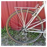 Vintage White Tandem Road Bicycle with Drop Handlebars