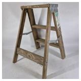 Lot of 2 Wooden Folding Step Ladders