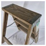 Lot of 2 Wooden Folding Step Ladders