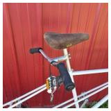 Vintage White Tandem Road Bicycle with Drop Handlebars