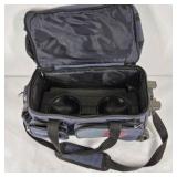 Lot of 2 Bowling Balls with Rolling Bowling Bag