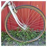 Vintage White Tandem Road Bicycle with Drop Handlebars