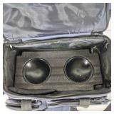 Lot of 2 Bowling Balls with Rolling Bowling Bag
