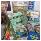 Lot of Assorted Hardware, Adhesives, Fasteners, Flashlights, and Shop Supplies