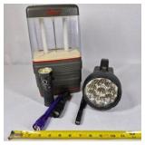 Lot of Coleman Lantern, Spotlight, and Flashlights