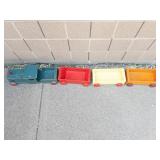 Vintage Wooden Toy Train Set With 4 Pieces