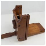 Wooden Bread Wall Press With Carved Motif -Not sure exact use (Seems to have adjustable hight for press?)