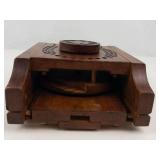 Wooden Bread Wall Press With Carved Motif -Not sure exact use (Seems to have adjustable hight for press?)