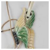 Ceramic Butterfly Wall Sconce With Corded Socket