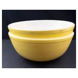 Vintage Pyrex Primary Color Yellow Nesting Mixing Bowls Set of 2