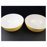 Vintage Pyrex Primary Color Yellow Nesting Mixing Bowls Set of 2