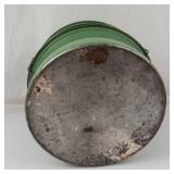 Vintage 1930s Green Metal 3-tier Food Carrier With Floral Design & Glass Knob