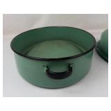 Vintage Enamelware Roasting Pan With Lid