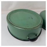 Vintage Enamelware Roasting Pan With Lid