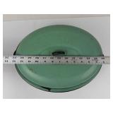 Vintage Enamelware Roasting Pan With Lid