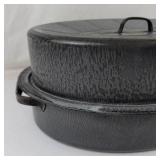 Vintage Graniteware Nesco Roaster Pan With Lid