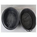 Vintage Graniteware Nesco Roaster Pan With Lid