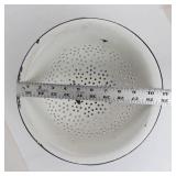 Antique Blue & White Speckled Graniteware Colander