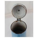 Vintage Blue Enamelware Coffee Pot With Swan-Neck Spout