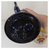 Vintage Graniteware Coffee Pot & Floral Kitchen Tin Mixed Lot
