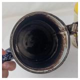 Vintage Graniteware Coffee Pot & Floral Kitchen Tin Mixed Lot