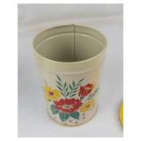 Vintage Graniteware Coffee Pot & Floral Kitchen Tin Mixed Lot