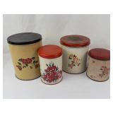 Floral Metal Storage Tins (Lot of 4)