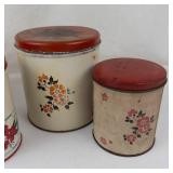 Floral Metal Storage Tins (Lot of 4)