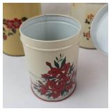 Floral Metal Storage Tins (Lot of 4)