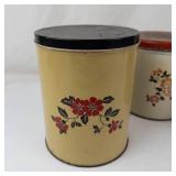 Floral Metal Storage Tins (Lot of 4)