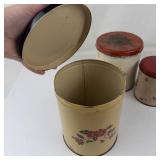 Floral Metal Storage Tins (Lot of 4)