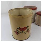 Floral Metal Storage Tins (Lot of 4)