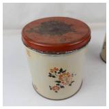 Floral Metal Storage Tins (Lot of 4)