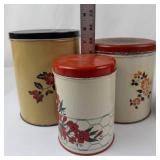 Floral Metal Storage Tins (Lot of 4)