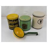 Vintage Tins & Enamel Ladle Mixed Lot