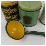 Vintage Tins & Enamel Ladle Mixed Lot