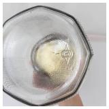 Vintage Ribbed Glass Storage Jar With Metal Lid